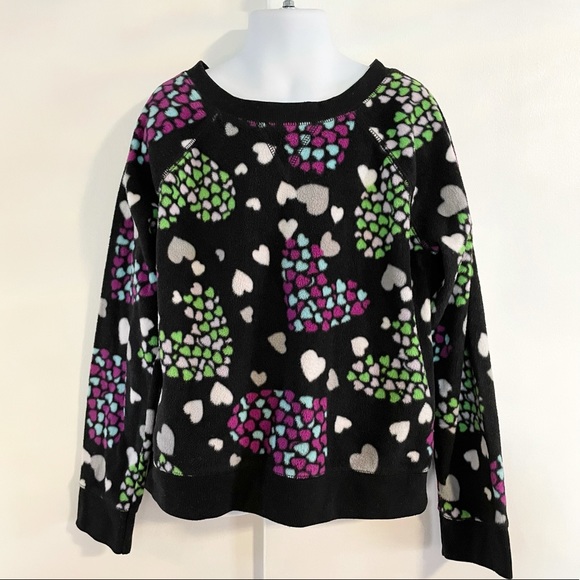 Girl’s Crewneck HEARTS Fleece Size M 7/8 - Picture 3 of 8
